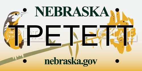 TPETETT Nebraska License Plate