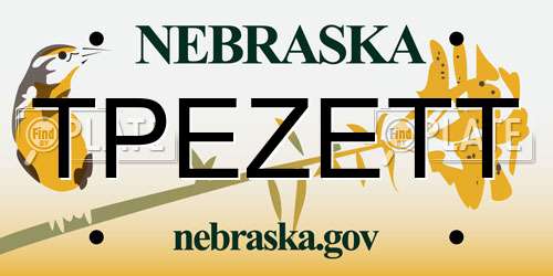 TPEZETT Nebraska License Plate