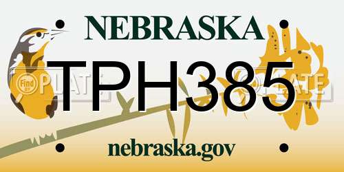 TPH385 Nebraska License Plate