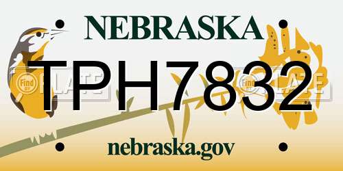TPH7832 Nebraska License Plate