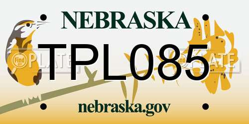 TPL085 Nebraska License Plate