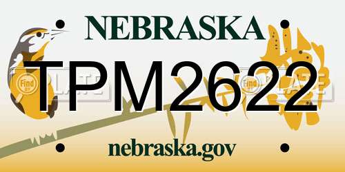 TPM2622 Nebraska License Plate