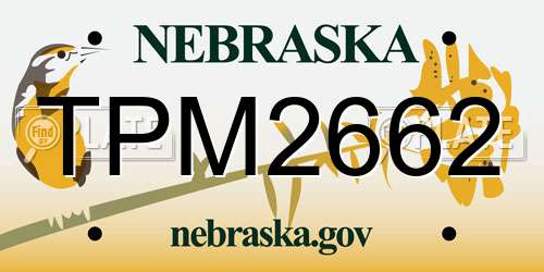 TPM2662 Nebraska License Plate