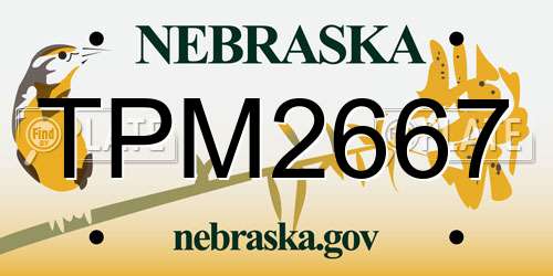 TPM2667 Nebraska License Plate