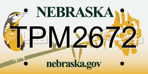 TPM2672 Nebraska License Plate