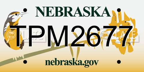 TPM2677 Nebraska License Plate
