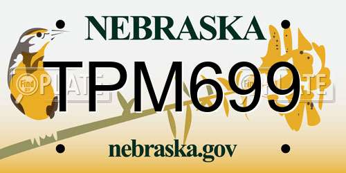TPM699 Nebraska License Plate