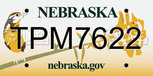 TPM7622 Nebraska License Plate