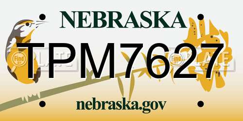 TPM7627 Nebraska License Plate