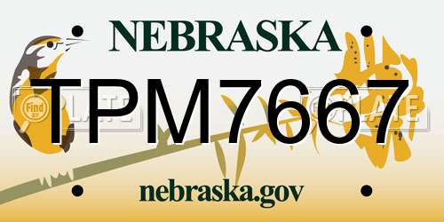 TPM7667 Nebraska License Plate