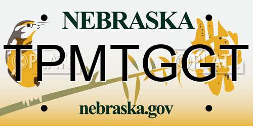 TPMTGGT Nebraska License Plate