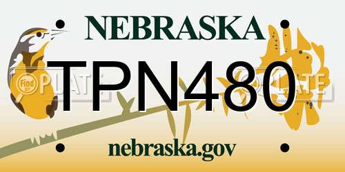 TPN480 Nebraska License Plate