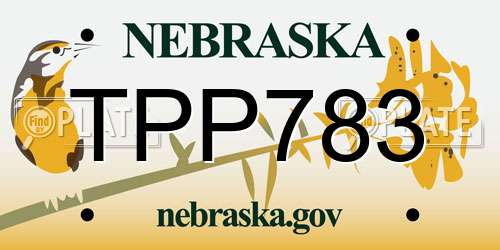 TPP783 Nebraska License Plate