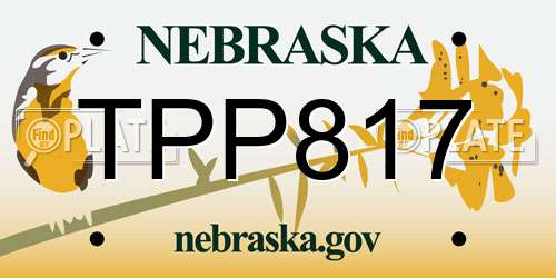 TPP817 Nebraska License Plate