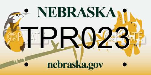TPR023 Nebraska License Plate