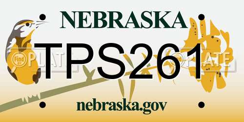 TPS261 Nebraska License Plate
