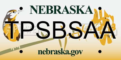 TPSBSAA Nebraska License Plate