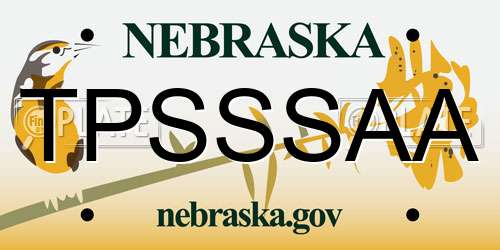 TPSSSAA Nebraska License Plate