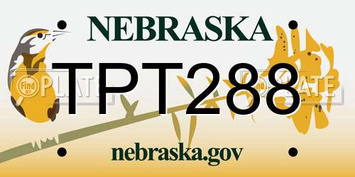 TPT288 Nebraska License Plate