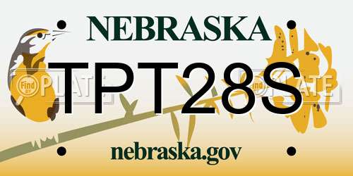 TPT28S Nebraska License Plate