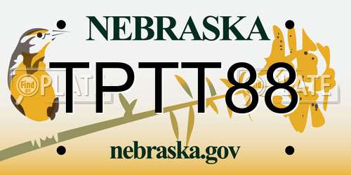 TPTT88 Nebraska License Plate