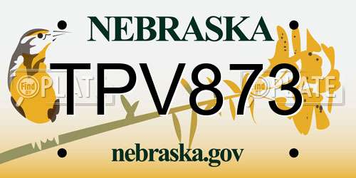 TPV873 Nebraska License Plate