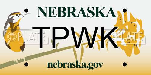 TPWK Nebraska License Plate