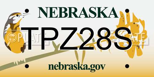 TPZ28S Nebraska License Plate