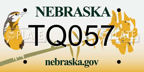TQ057 Nebraska License Plate