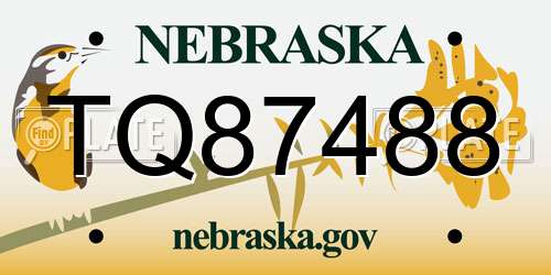 TQ87488 Nebraska License Plate
