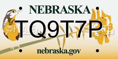 TQ9T7P Nebraska License Plate