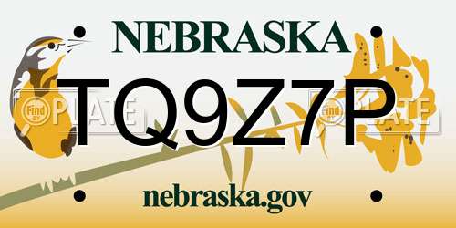 TQ9Z7P Nebraska License Plate