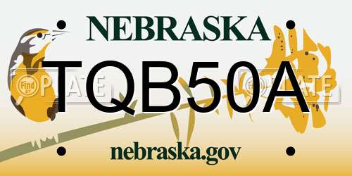TQB50A Nebraska License Plate