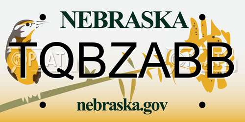 TQBZABB Nebraska License Plate