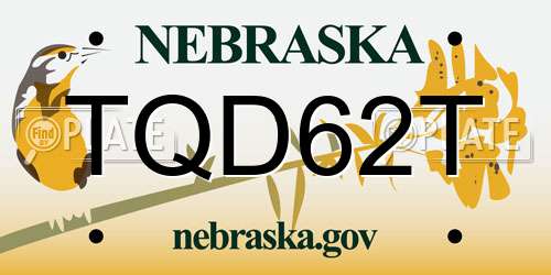 TQD62T Nebraska License Plate