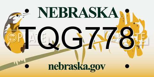 TQG778 Nebraska License Plate