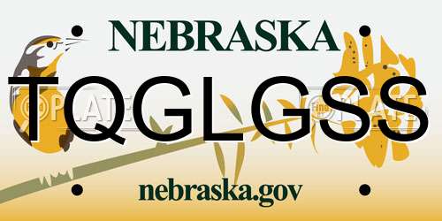 TQGLGSS Nebraska License Plate
