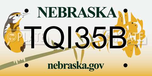 TQI35B Nebraska License Plate