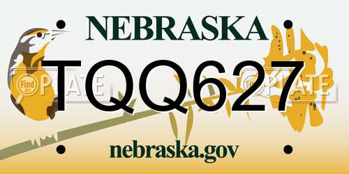 TQQ627 Nebraska License Plate