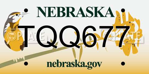 TQQ677 Nebraska License Plate