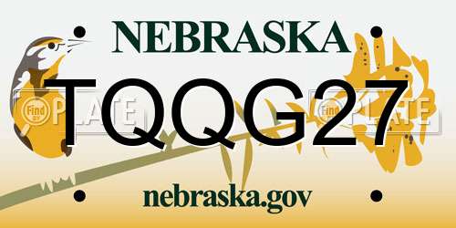 TQQG27 Nebraska License Plate