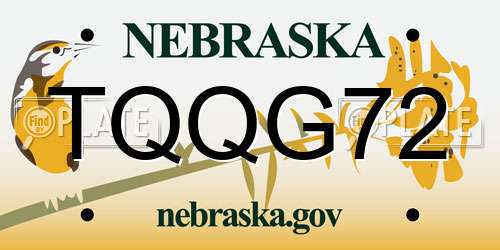 TQQG72 Nebraska License Plate