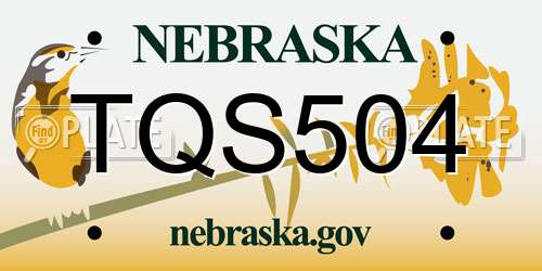 TQS504 Nebraska License Plate