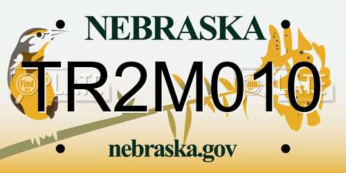 TR2M010 Nebraska License Plate