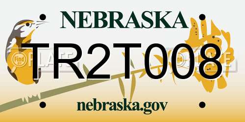 TR2T008 Nebraska License Plate
