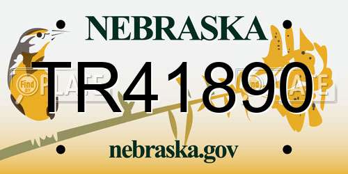 TR41890 Nebraska License Plate