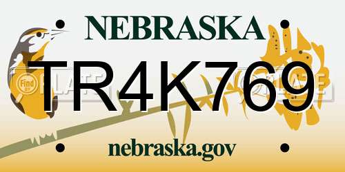 TR4K769 Nebraska License Plate