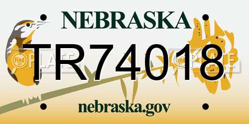 TR74018 Nebraska License Plate