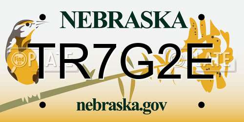 TR7G2E Nebraska License Plate