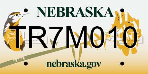 TR7M010 Nebraska License Plate